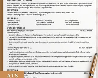 ATS Resume Template, Executive Resume, ATS Friendly Resume, Edit in Browser, Minimalist CV Template, Modern Resume, Professional Resume