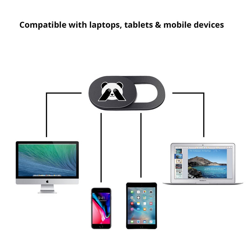 PandaPrivacy Webcam Cover for Laptop, iPhone, iPad, Tablet, Smartphone Ultra Thin Computer Web Camera Cover 3 pack image 3