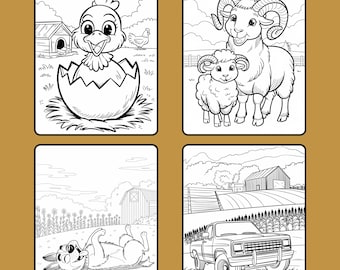 Farm Animals Coloring Pages for Kids | 100 Cute Printable Sheets (Digital Download)