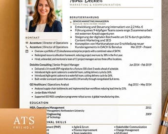 Lebenslauf Vorlage Deutsch | Im Browser bearbeiten & als PDF speichern | Bewerbungsvorlage ohne Word | Modern ATS CV Template