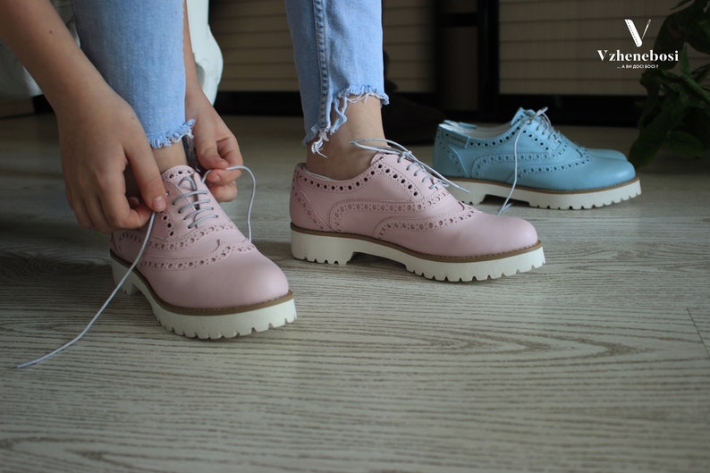 pink brogues womens