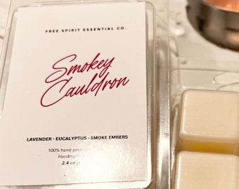 Cera derretida Smokey Cauldron - Brasas de lavanda - Cera derretida otoñal - Vibras de bruja