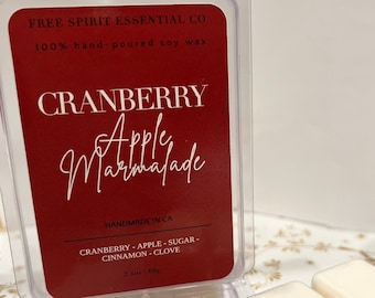 Cranberry Apple Marmalade Wax Melts - Wax Tarts - Wax Snap Bars - Holiday Collection - Home Fragrance - Winter Candle Stocking Stuffer