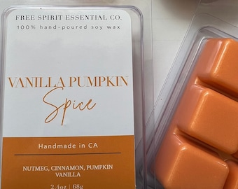 Vanilla Pumpkin Spice Wax Melts - Wax Tarts - Wax Snap Bars - Wax Cubes - Fall Collection - Home Fragrance - Cozy Pumpkin Candle - Autumn