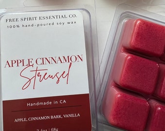 Apple Cinnamon Streusel Wax Melts - Wax Tarts - Wax Snap Bars - Wax Cubes - Fall Collection - Wax Warmer - Harvest Autumn Candle - Home