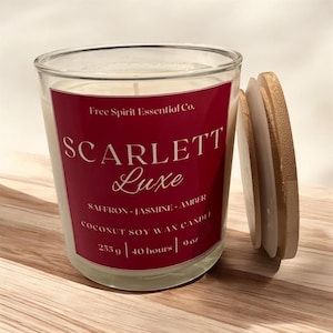 Scarlett Luxe Coconut Soy Candle - Baccarat Rouge 540 Inspired Scent- Handmade Candle - Gifts for Her