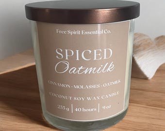 Spiced Oatmilk Candle - Cinnamon Brown Sugar, 9 oz, Coconut Soy