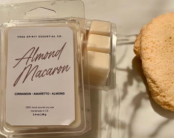 Almond Macaron Wax Melt: Amaretto Vanilla Cinnamon Soy Wax