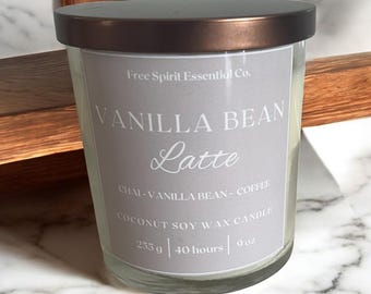 Vanilla Bean Latte Candle – Coconut Soy Wax, Chai Coffee Scent