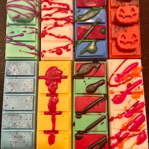 Halloween Horror Bundle Collection Wax Melts -  8 Multi Scents - Halloween Theme Scented Wax Melts - Soy Wax Melts - 3D Wax Melt