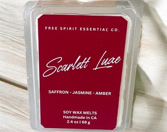 Scarlett Luxe Wax Melts: Saffron, Jasmine, Amber Soy Wax