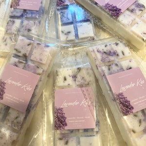 Lavender Kiss Wax Melts - Aromatherapy - Wax Melts for Warmer - Herbal - Valentine Galentine - Wax Snap bar - Self Care Gift