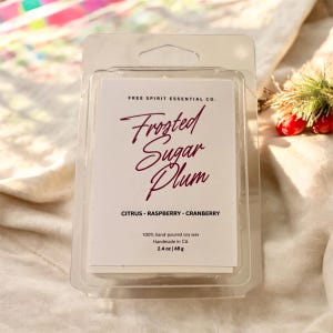 Frosted Sugar Plum - Citrus Raspberry Cranberry - Holiday Christmas Wax Melts - Wax Warmer - Gifts for Her - Candle Gift