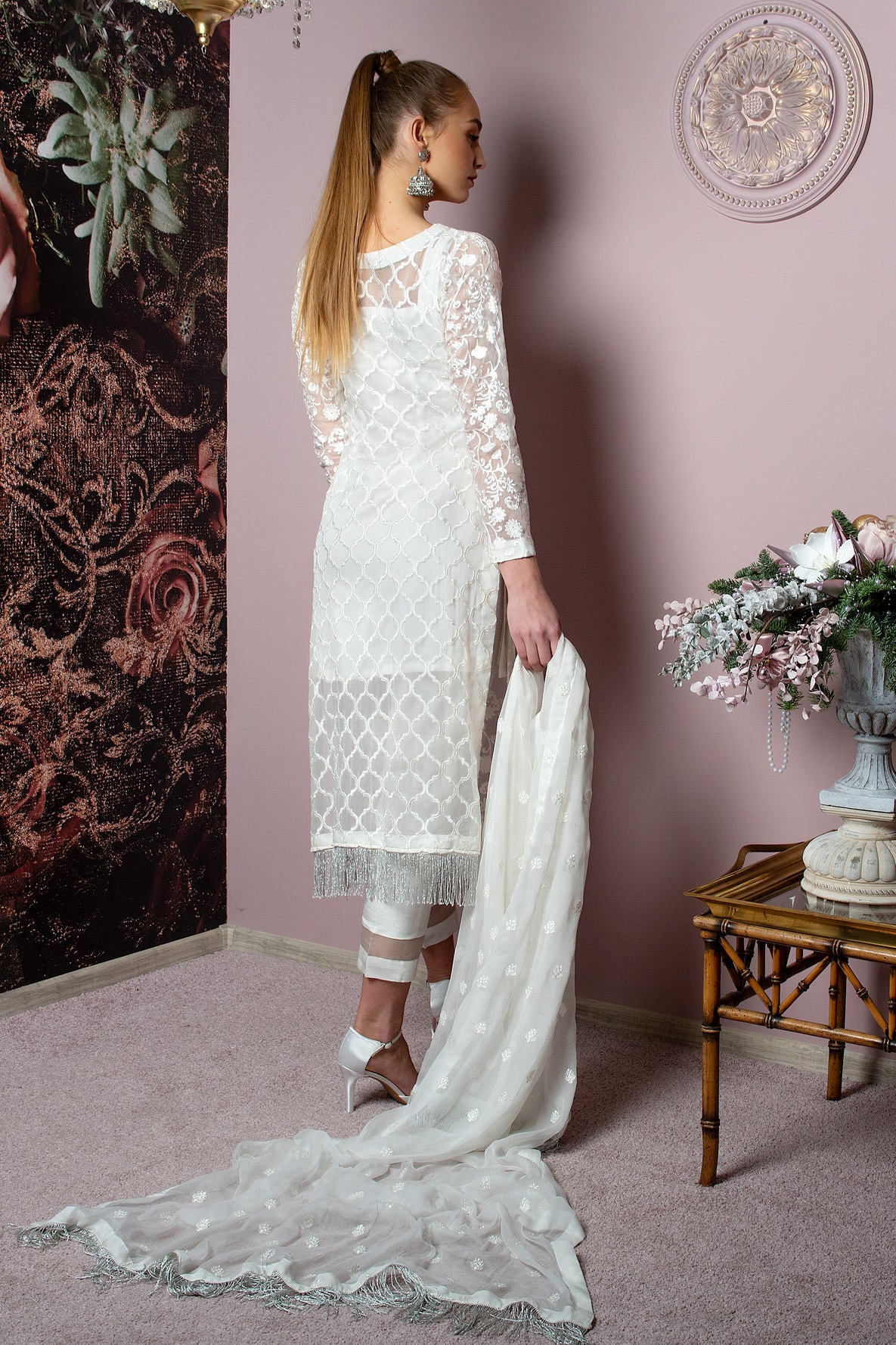 White Pearl Embroidered Pakistani Shalwar Kameez - Ready Made Womens  Clothes - Girls Outfits - Ladies Dresses for Wedding/event/party - Gift -  Etsy