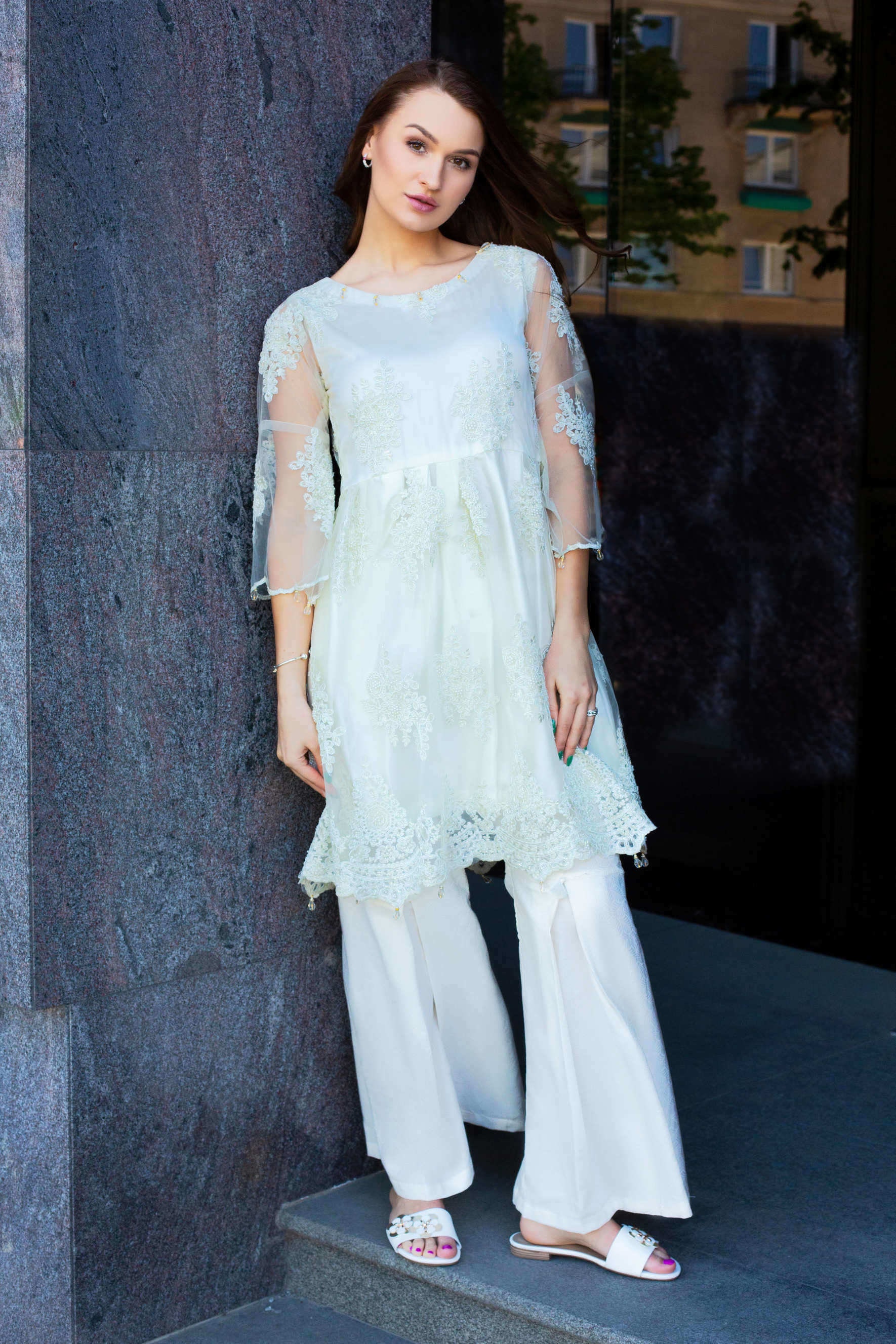Traje De Zafiro Algodón Diseñador Shalwar kameez de diseñador indio paquistaní Cosido
