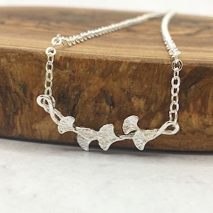 Gorgeous Sterling silver Leaf branch pendant necklace, 925 Sterling silver necklace, Link chain pendant, Gift for her