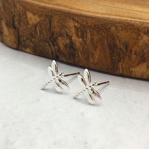 Cute sterling silver dragonfly earring studs | Dainty studs | Sterling silver earrings | Tiny earrings | Christmas gift | Dragonflies studs