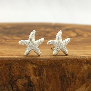 Sterling silver textured starfish studs | Dainty studs | Sterling silver earrings | Tiny earrings | Gift for her | Christmas gift | Starfish