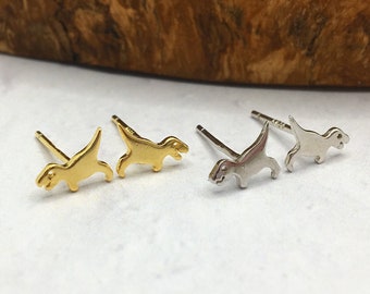 Sterling silver dinosaur earring studs, Dainty jewellery, sterling silver earrings, tiny earrings,  cute dino earring, Gift