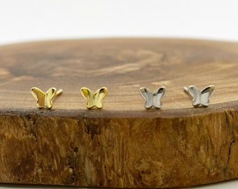 Magnifiques boucles d’oreilles papillon en argent sterling | Délicats clous en argent sterling | Boucles d’oreilles minuscules | De jolis clous de papillons | Cadeau de Noël