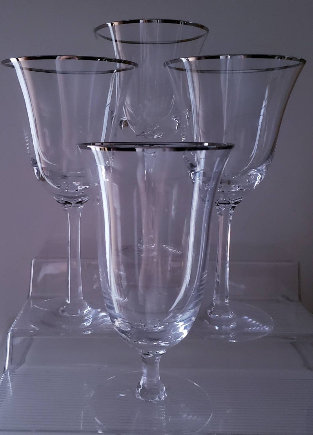 LENOX Crystal Stemware Maywood Platinum Trim Pattern Etsy