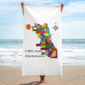 Serviette QUARTIERS CARTE DE CHICAGO