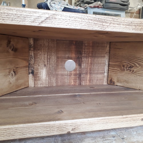 Reclaimed Wood Retro Corner TV Stand Hairpin Legs Media Etsy UK