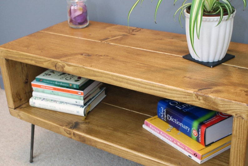 Reclaimed Retro TV Stand Hairpin Legs Media Unit FREE Etsy UK