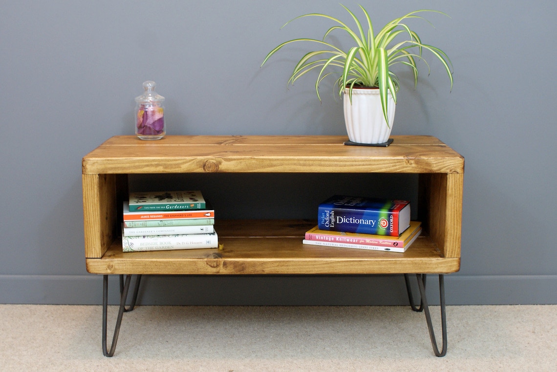 Reclaimed Retro TV Stand Hairpin Legs Media Unit FREE Etsy UK