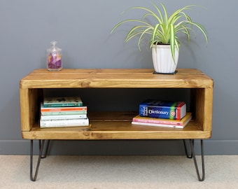 Reclaimed Wood TV Stand: Retro Media Unit with Hairpin Legs