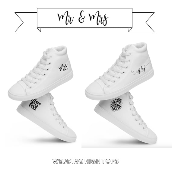 Matching Couples Shoes. I Do High Tops. Bride and Groom High Tops. Mr and Mrs Sneakers. Married Wedding Shoes. Matching Shoes for Couples. Etsy