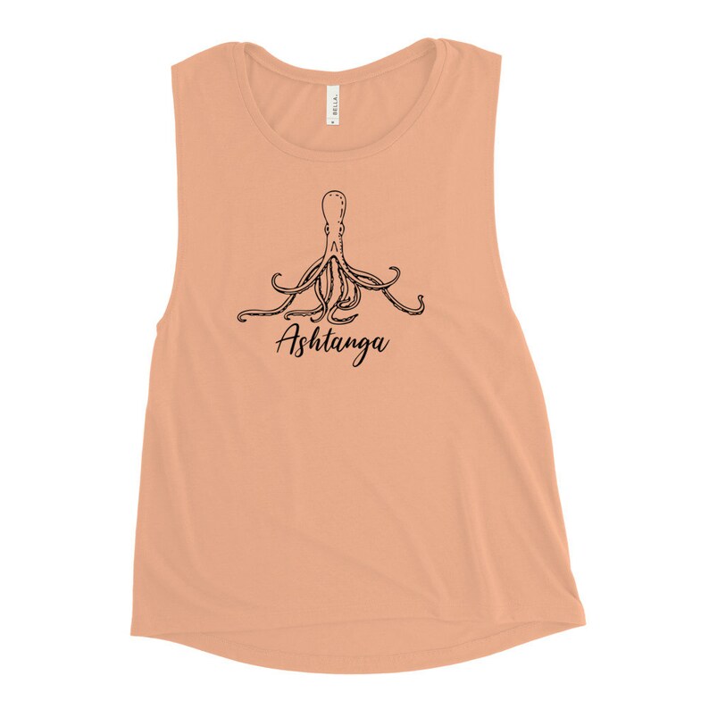 Namaste Yoga Shirt Ashtanga Yoga Muscle Tank with Octopus Graphic Summer Vacay Yoga Shirt Eightfold Path Graphic Tee Spiritual Gift Idea