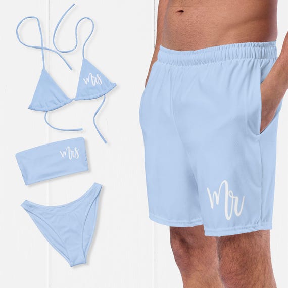 Mr & Mrs Matching Swimwear: Honeymoon Vacation Bathing Suits