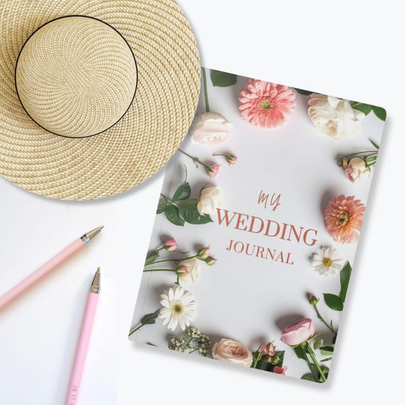 Softcover Wedding Journal, Bridal Planning Notebook, Engagement Keepsake Book