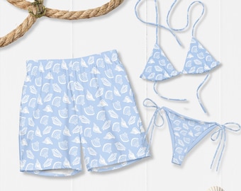 貝殻のカップル用水着：彼と彼女のハネムーンビーチウェア