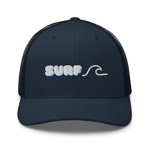 Vintage-Inspired Retro Surf Trucker Hat: Beach Headwear for Sun Protection & Coastal Ocean Vibes