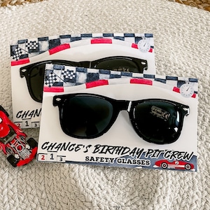 Two Fast Race Car Birthday Sunglasses Favors -Red - Race Car Birthday - Racing - Driving - Party Favors - Pit Crew - Car Party - Speed Limit