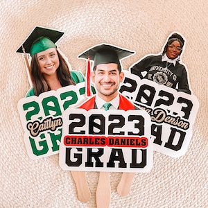 GRADUATION Fans - SENIOR Grad - High School - College - Hand Fans - Personalized Fans - Class Of - Graduation Gifts - Grad Favors - Decor