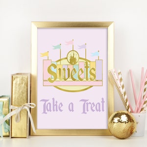 Magical Disneyland Birthday Sign - Theme Park Pastel Party - Sweet Treats- Retro Vintage Classic Mickey - Table Sign -Printable -Party Decor