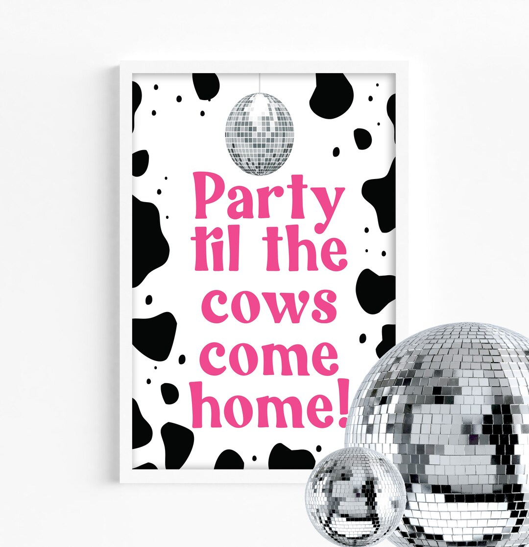 DISCO COWGIRL Party Birthday Sign - Space Cowgirl - Rodeo - FAVORS ...