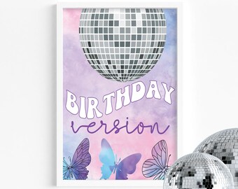 Birthday Version - Birthday Era Signs - Party - Favor Sign - Birthtay -im the birthday girl its me -Table Sign -Printable -Party Decor-1989