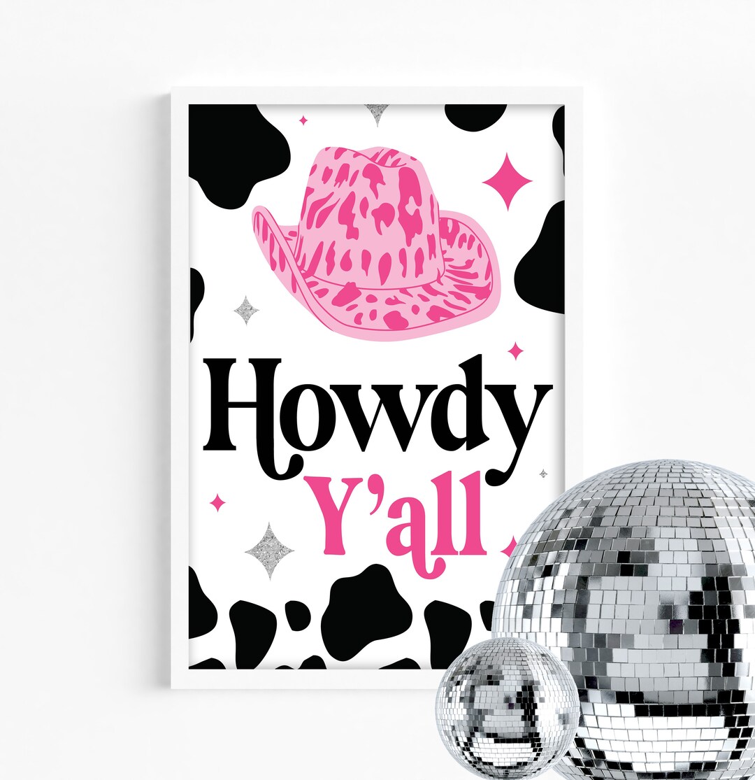 DISCO COWGIRL Birthday Sign - Space Cowgirl - Rodeo Party - FAVORS ...