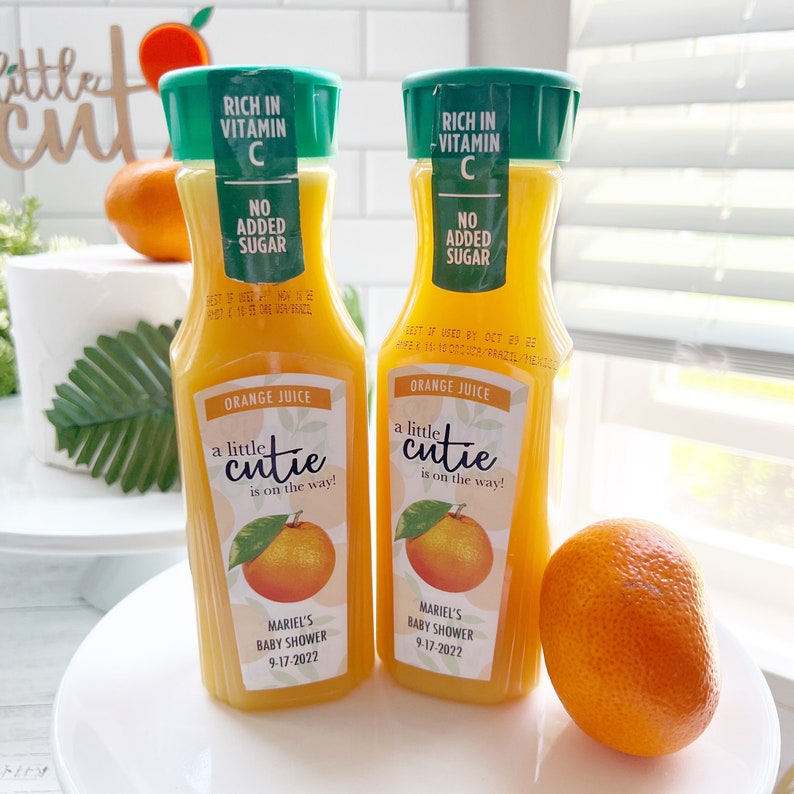 Little Cutie Orange Juice Labels OJ Cutie Shower Favors Etsy