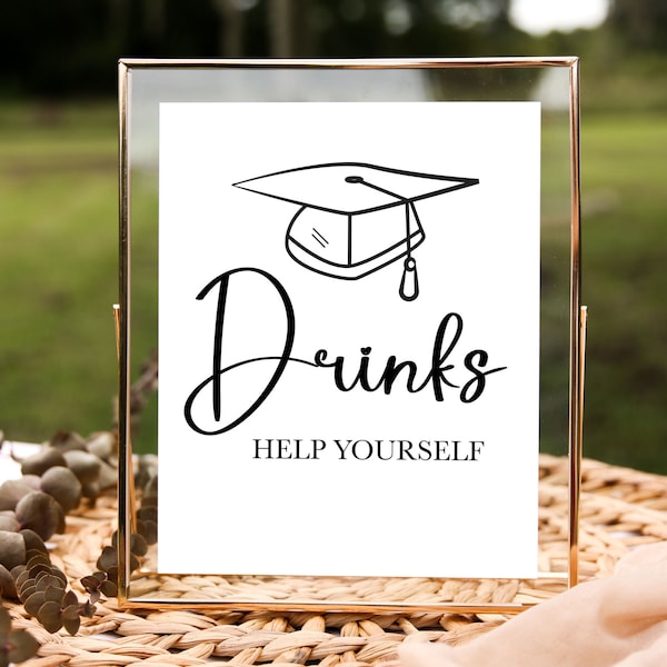 GRADUATION Sign - Drink Sign - Dessert Table - Treat Table Sign - Printable - Tassel Worth The Hassle - Grad Party Decor - Candy Buffet