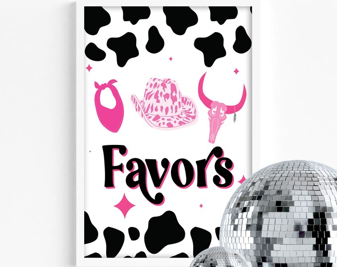 DISCO COWGIRL Birthday Sign Space Cowgirl Rodeo Party FAVORS Let's Go ...