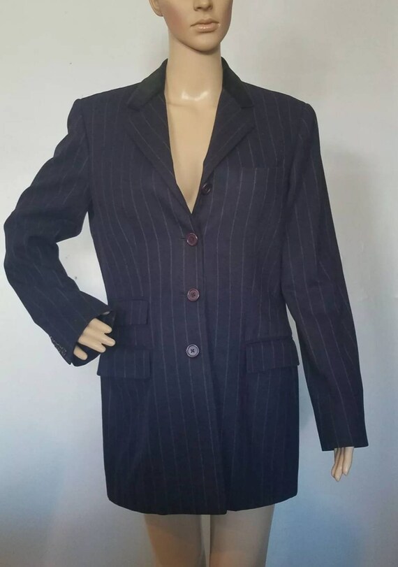 Vintage 90's Ralph Lauren Navy Pinstripe Blazer Sk