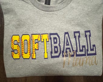 Softball Mama customizable shirt