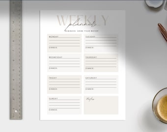 Weekly Planner Printable, Weekly Schedule, Minimalist, Portrait