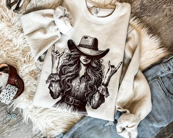 Cool Cowgirl Sweatshirt, Western Sweatshirt, Cowgirl Country Sweatshirt