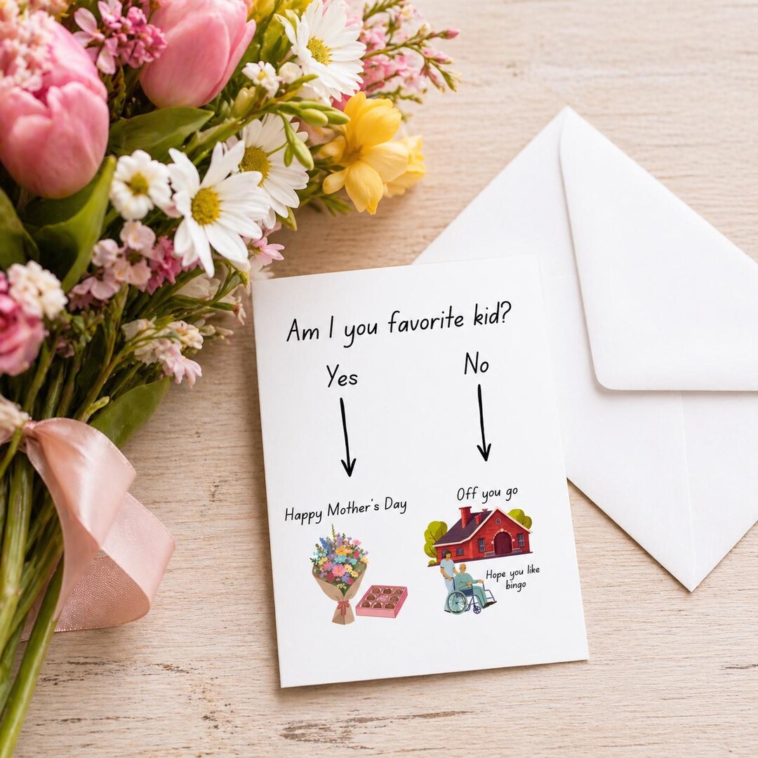 Funny Mothers Day Card From Daughter or Son | Favorite Child Card ...